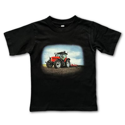 T-paita Punainen Traktori pellolla