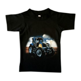 T-paita Sininen Traktori Maisema Edessä